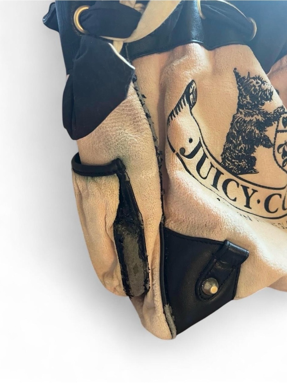 Vintage Juicy Couture Light Pink & Black Daydreamer Bag - Picture 2 of 8